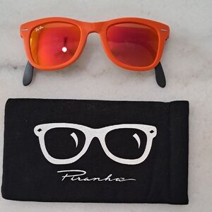 Danna Paola Ray-Ban Orange Folding Sunglasses with Case